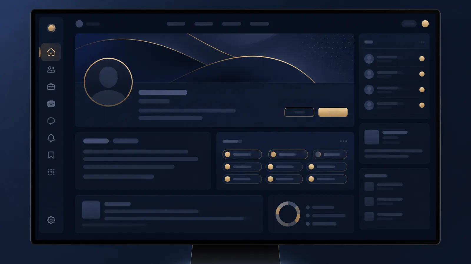 Professional profile page mockup
